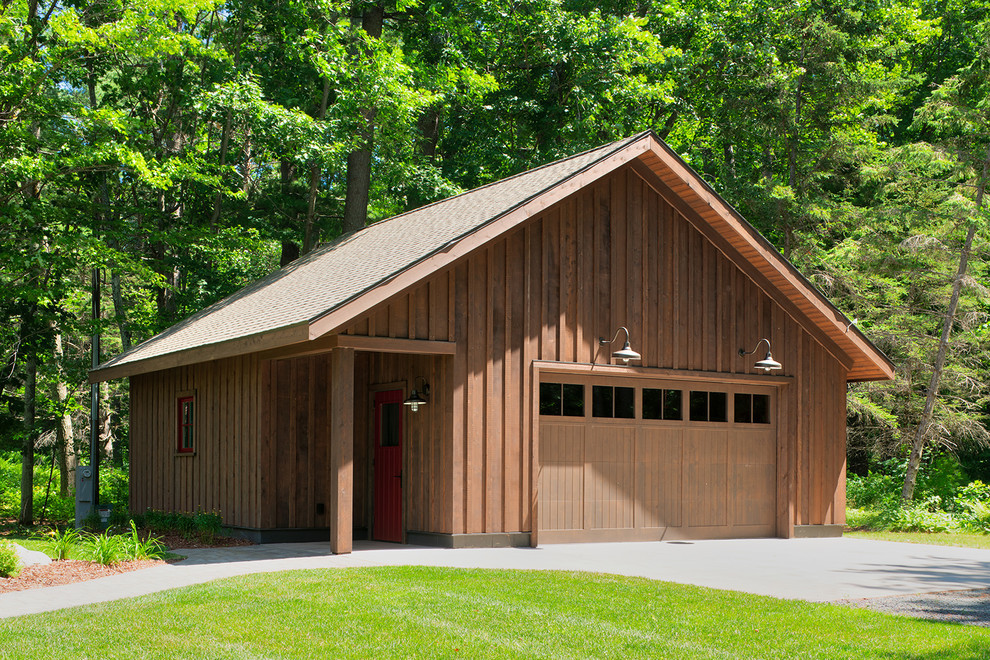 Round Lake Lodge Traditional Garage Minneapolis by Rehkamp