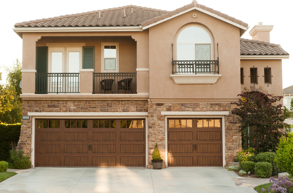 Santa Clarita Spanish Contemporary Garage Doors Mediterranean