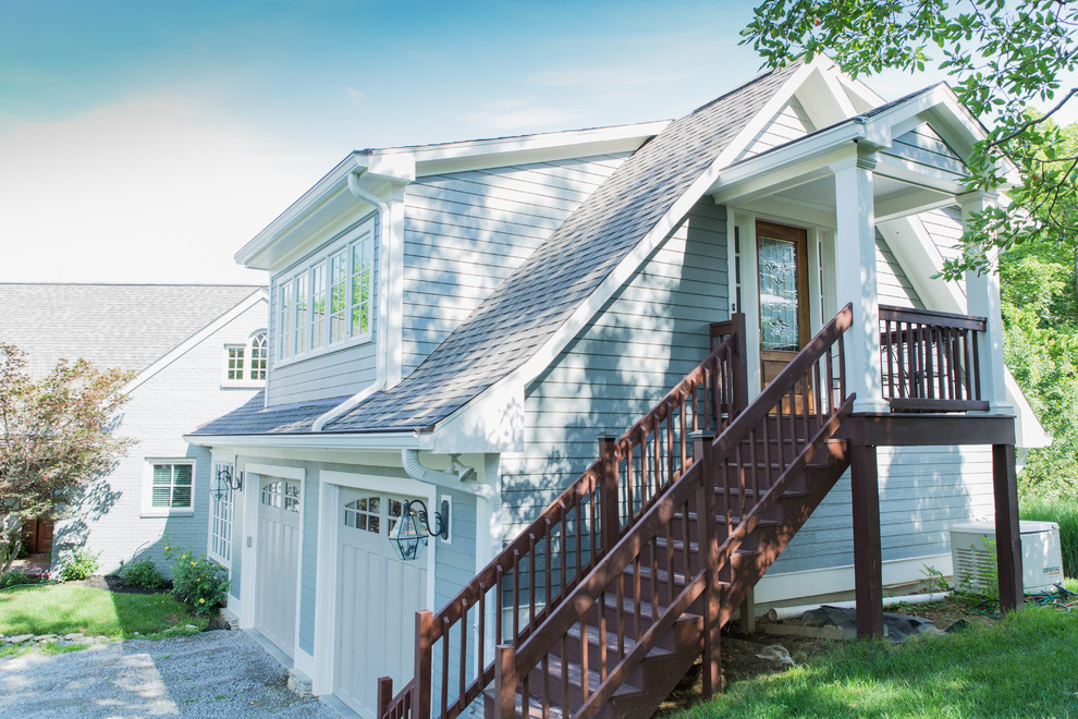 Separate staircase for office access Traditional Garage Louisville by Stonehenge