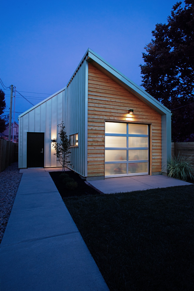 Inspiration for a contemporary garage in Indianapolis.