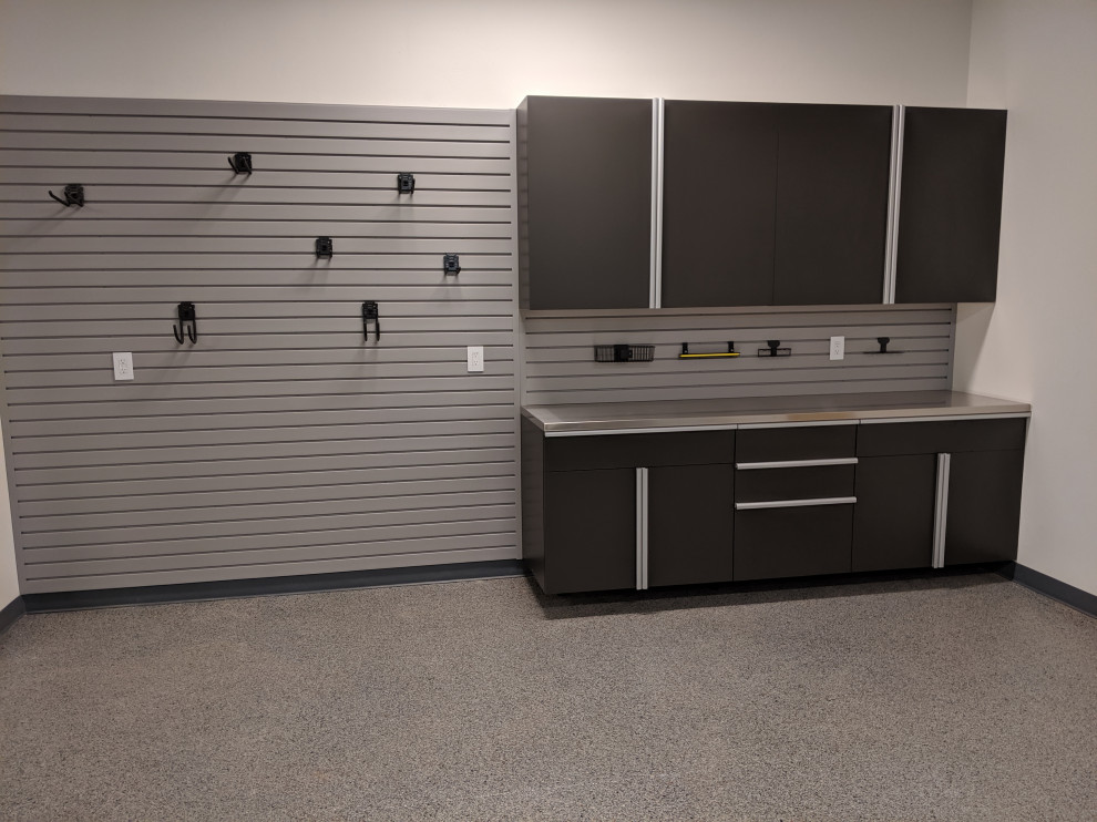 Slate Garage with Extruded Steel Handles Modern Garage