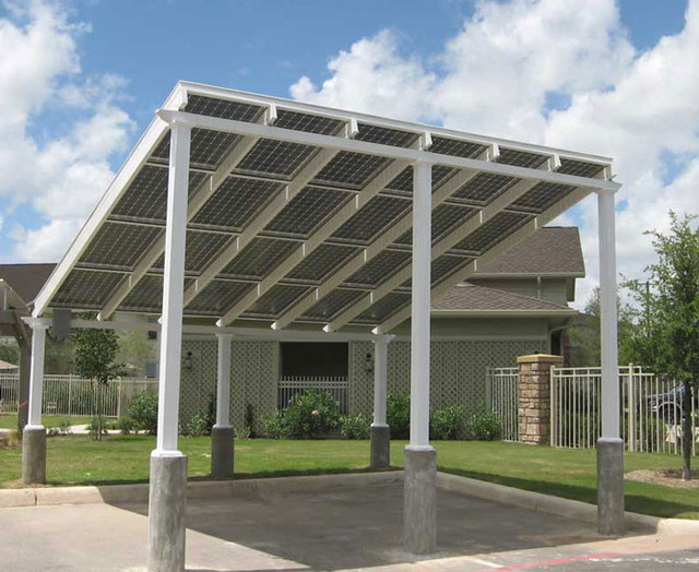 Solar Carports Moderno Garaje Cleveland de Parsons Construction