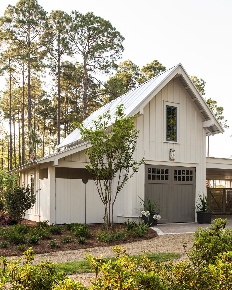 Inspiration for a beach style single garage in Charlotte.