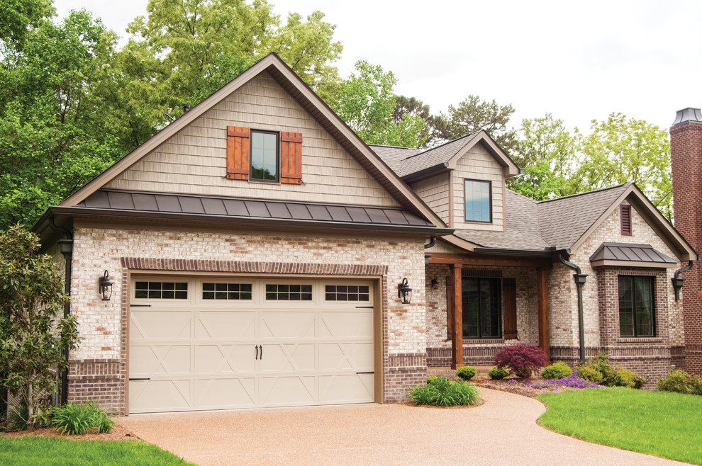 Example of an arts and crafts garage design in Dallas