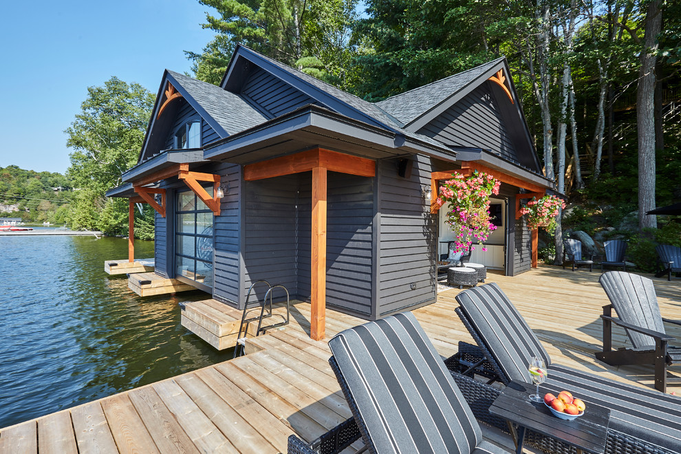 Mountain style detached one-car boathouse photo in Other