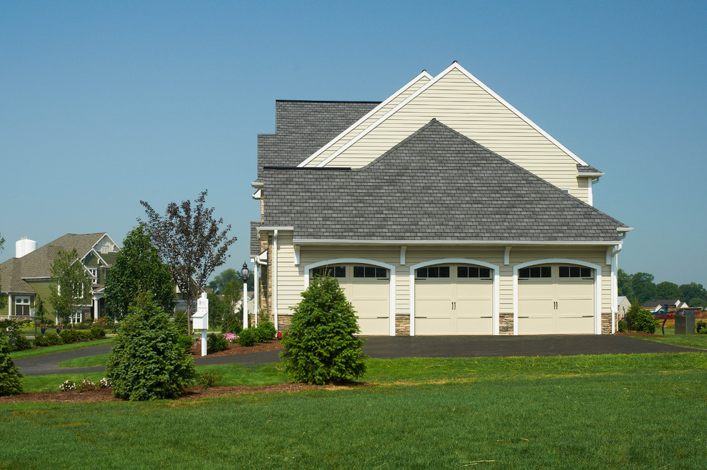 Three Car Attached Garage Transitional Garage Other By Garman