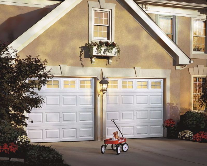 Traditional Residential Garage Door InstallationShort Panel In White