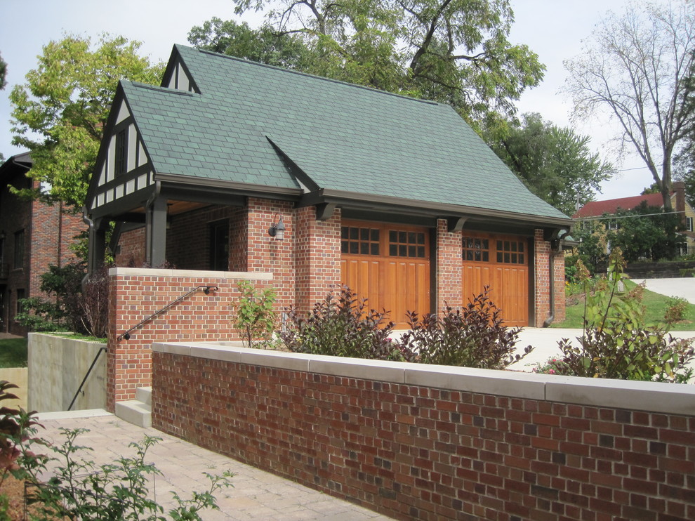 Photo of a medium sized traditional detached double garage in Cedar Rapids.