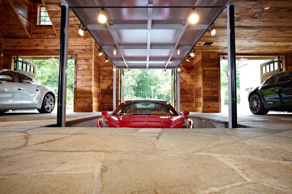 Ultimate man cave and sports car showcase - Traditional - Garage - New ...