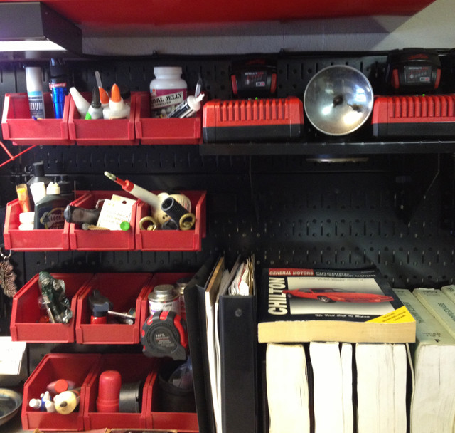 Wall Control Pegboard Bins & Shelves on Wall Control Black Pegboard