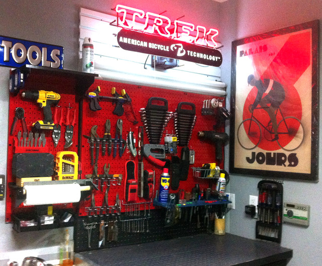 Wall Control Pegboard For Bike Shop Mechanics Modern Garage Atlanta By Wall Control Houzz Uk