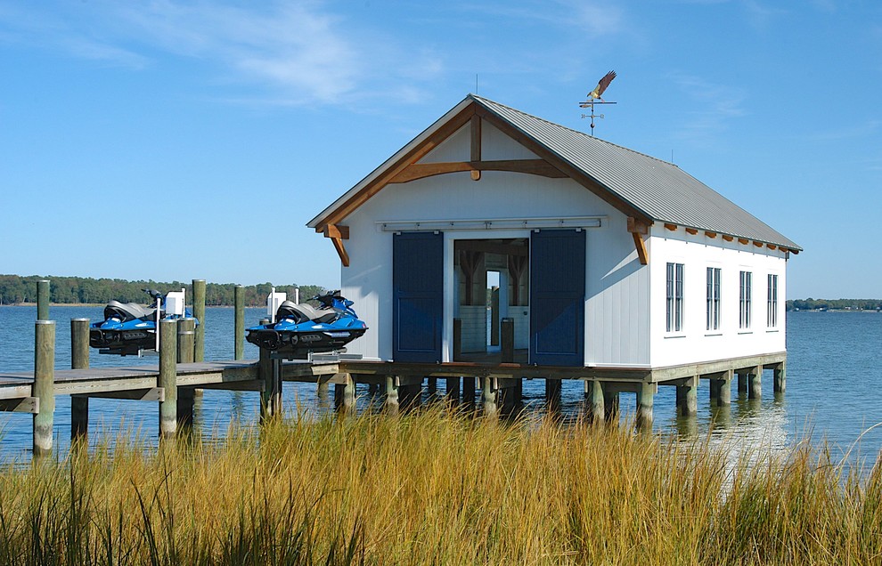 Diseño de caseta para barcas independiente de estilo de casa de campo extra grande
