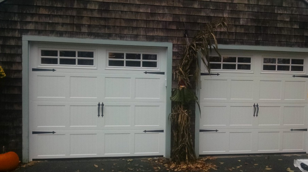 White Carriage House Garage Doors Traditional Garage Boston by