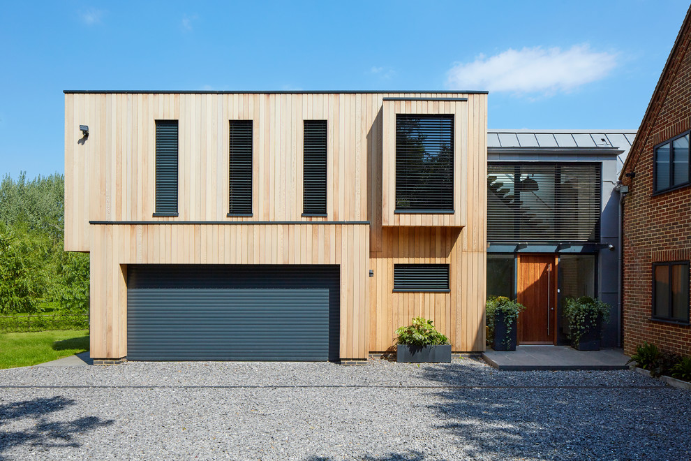 Contemporary attached garage in Berkshire.