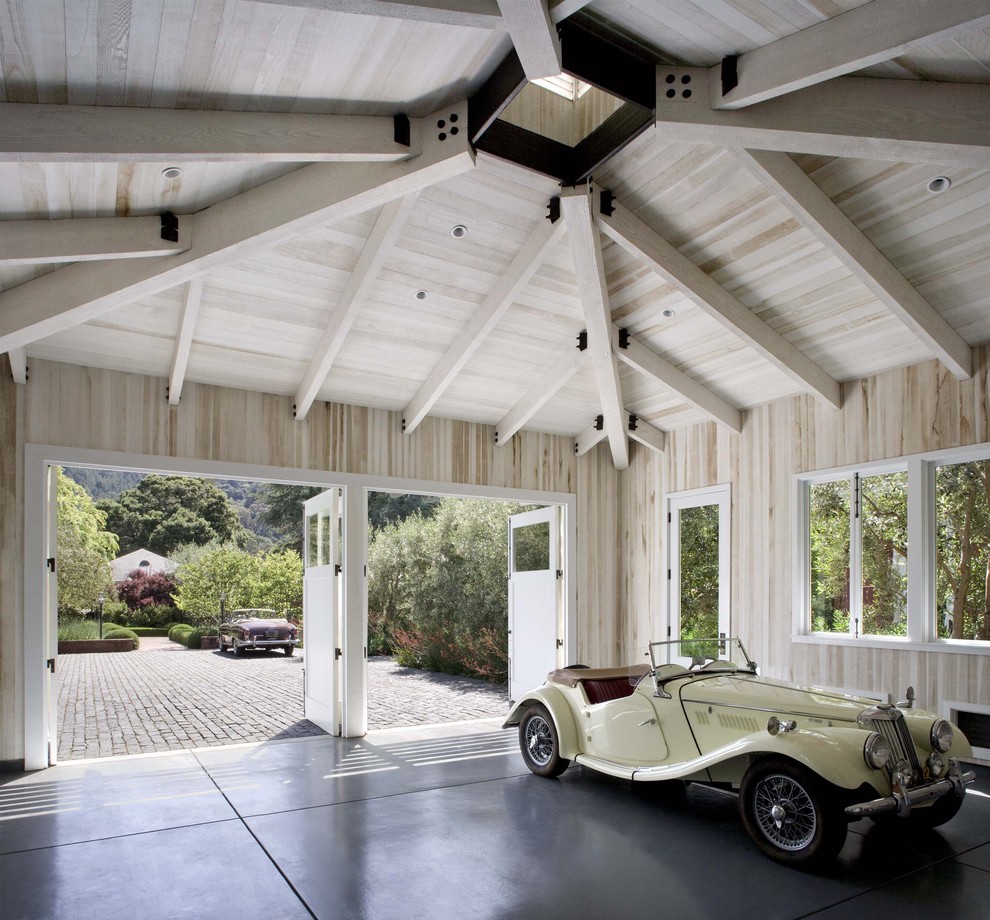 Inspiration for a transitional two-car garage remodel in San Francisco