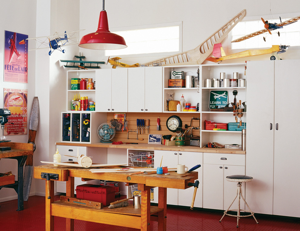 Garage workshop - mid-sized transitional garage workshop idea in San Francisco