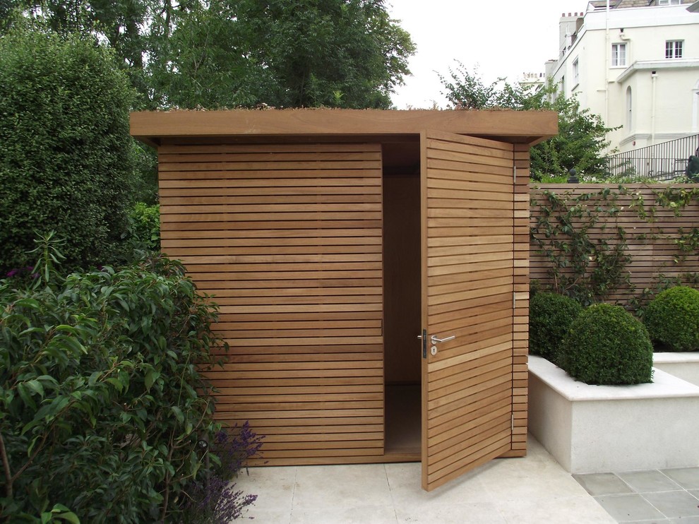 Immagine di un capanno da giardino o per gli attrezzi indipendente minimal di medie dimensioni