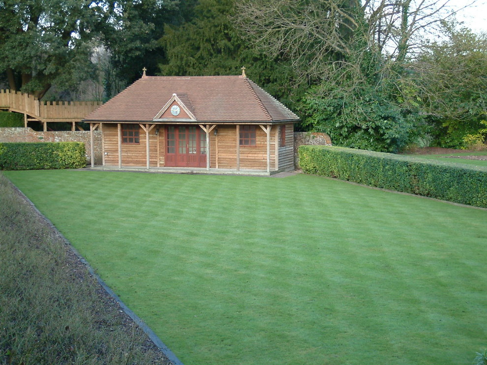 This is an example of a victorian garden shed and building in Hampshire.
