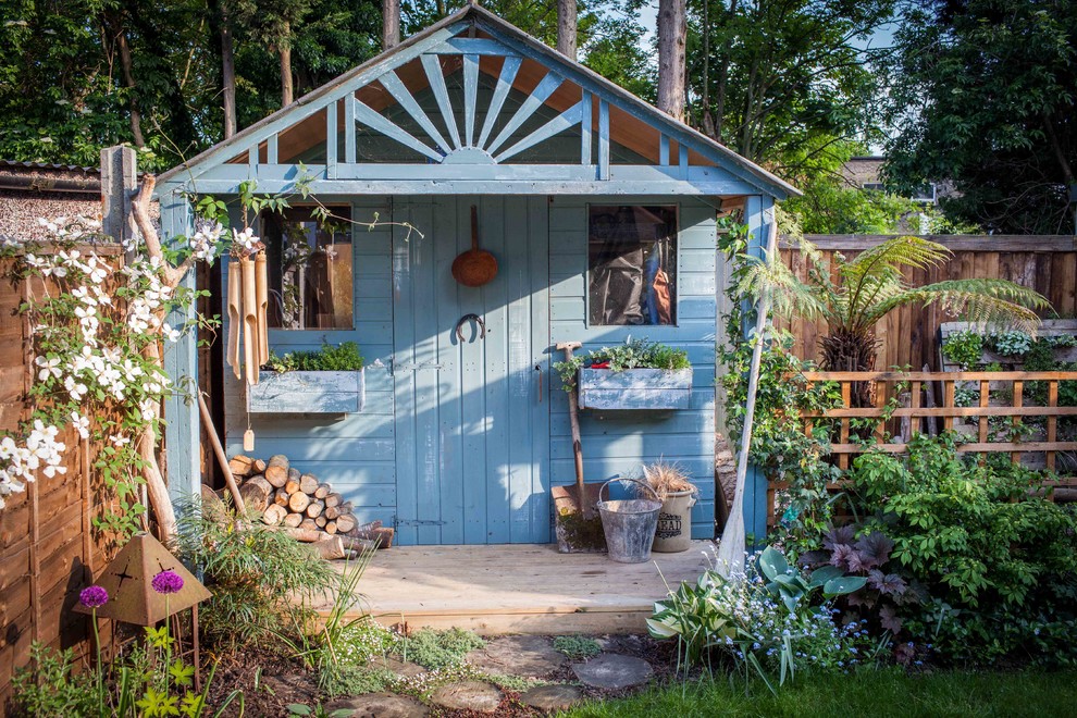 Design ideas for a shabby-chic style garden shed and building in Hampshire.
