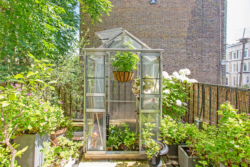 Свежая идея для дизайна: маленькая отдельно стоящая теплица в классическом стиле для на участке и в саду - отличное фото интерьера