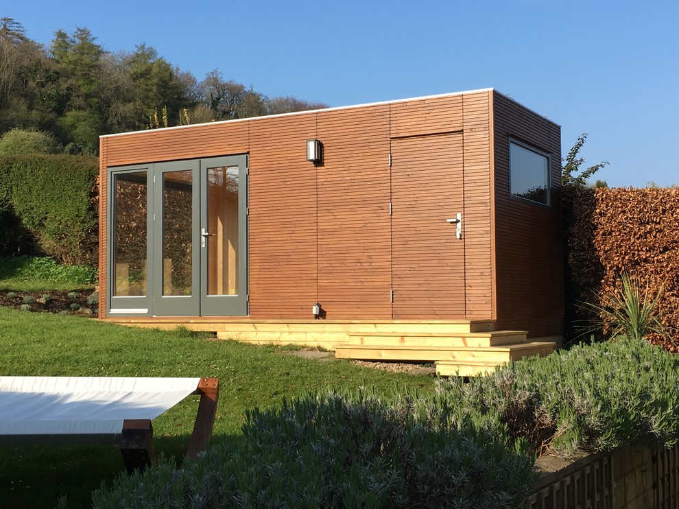 This is an example of a contemporary garden shed and building in Wiltshire.