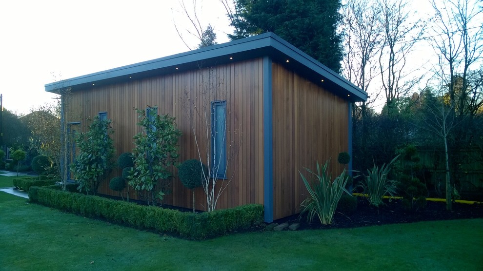 Example of a large trendy detached studio / workshop shed design in Cheshire