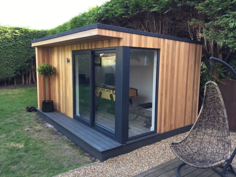 Design ideas for a small modern garden shed and building in Surrey.