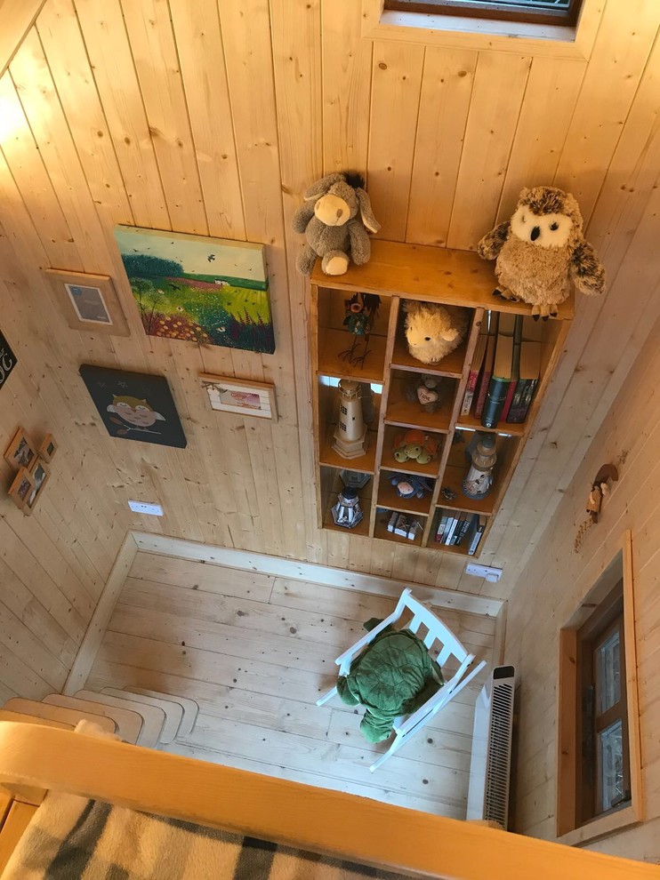 Interior of 'The Crooked House' treehouse from mezzanine