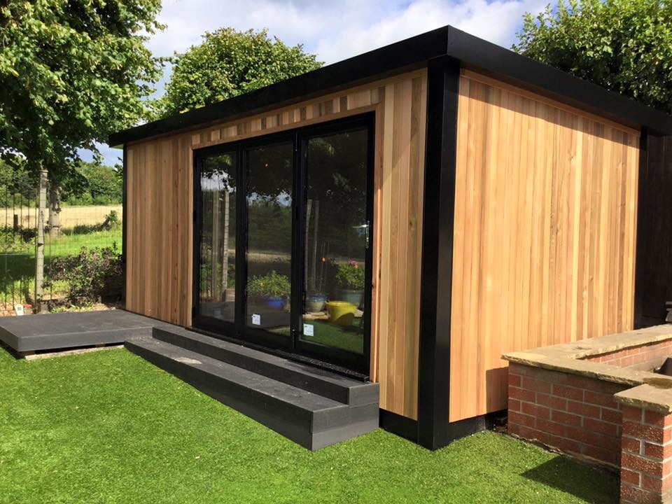 This is an example of a contemporary garden shed and building in Cheshire.