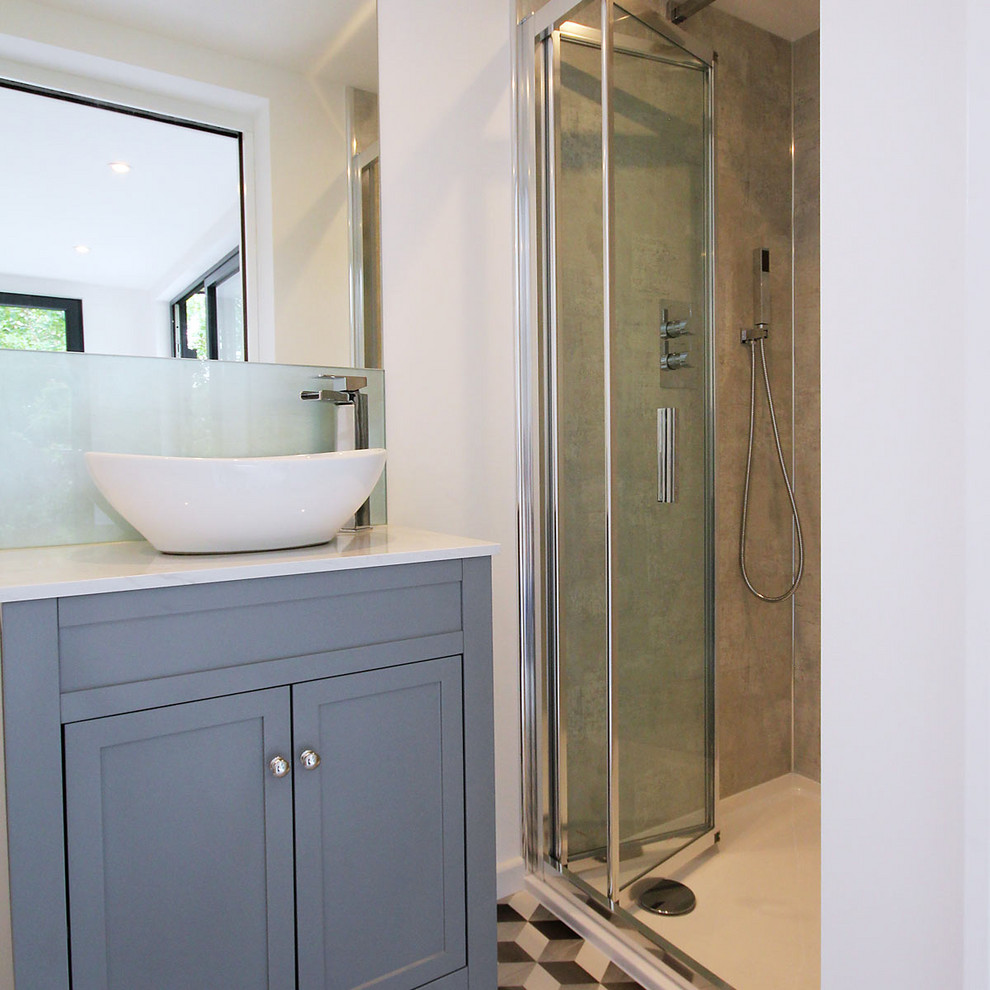 Inspiration for a large modern bathroom in Sussex.