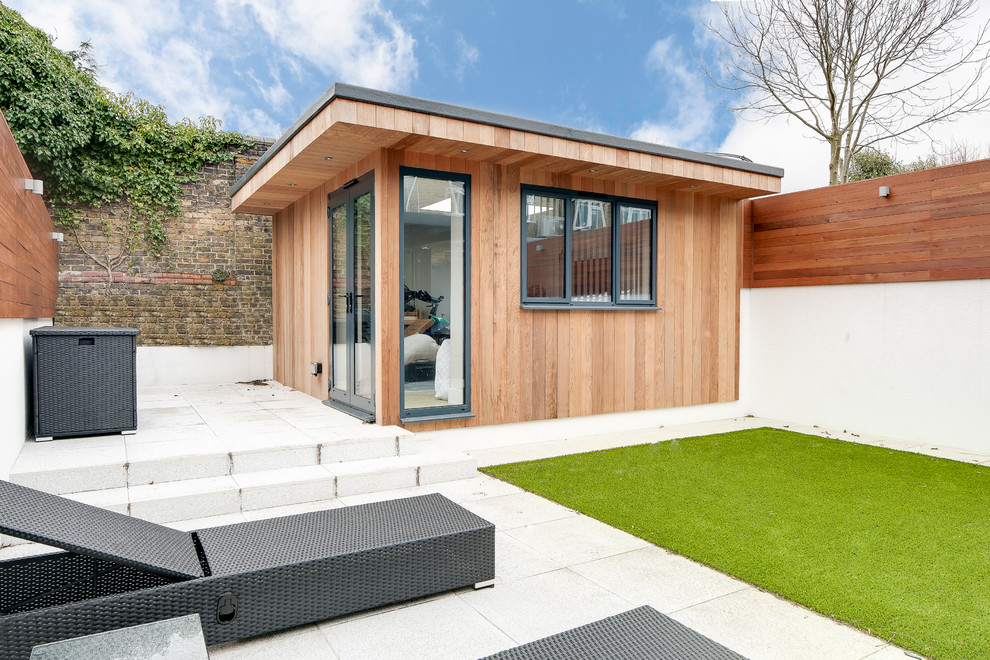 Design ideas for a small contemporary detached garden shed and building in London.