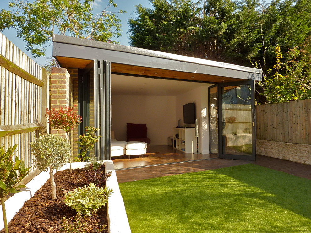 Contemporary garden shed and building in London.