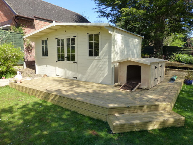 Summer House With Decking & Custom Made Dog House - Traditiona