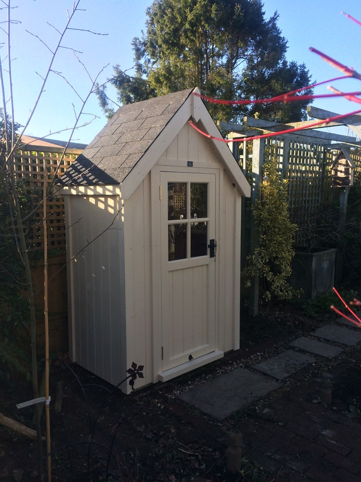 Design ideas for a small modern detached garden shed in Kent.