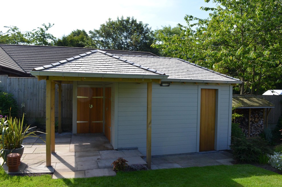 Design ideas for a medium sized traditional detached garden shed in Cheshire.