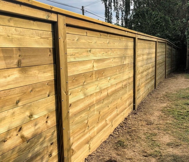 Acoustic Reflective Fence Installation - Traditional - Garden - West ...