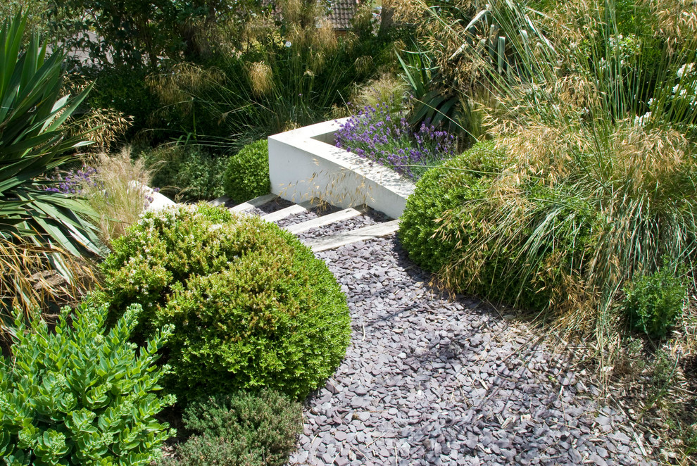 Inspiration for a medium sized nautical back full sun garden for summer in Sussex with a garden path.