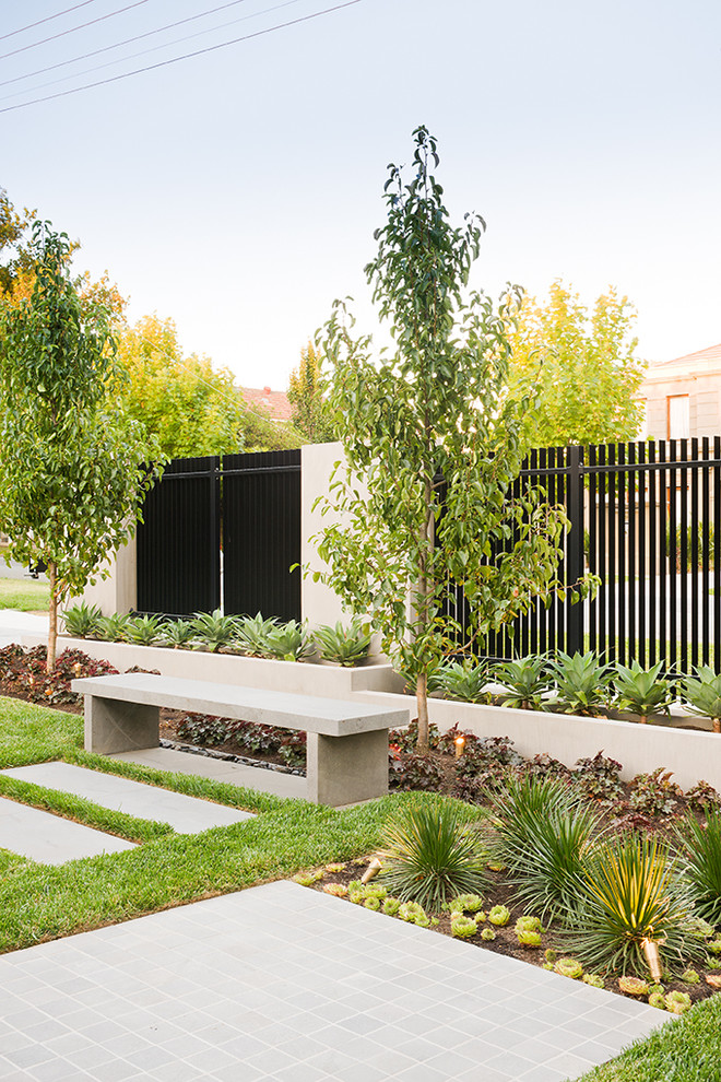 Moderner Vorgarten mit direkter Sonneneinstrahlung in Melbourne