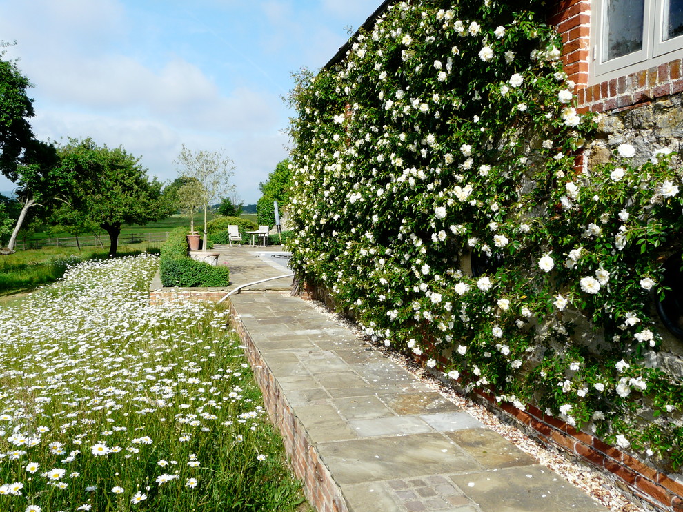 This is an example of a rural side garden in Hampshire.