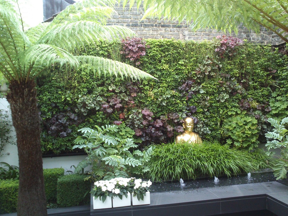 Contemporary garden wall in London.