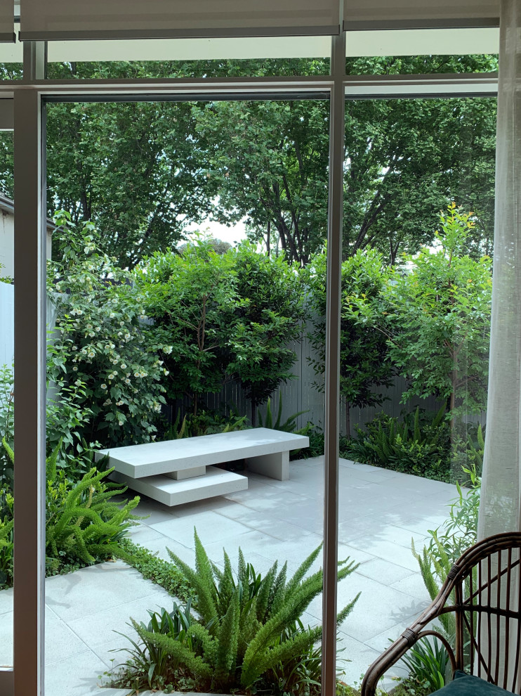 Ispirazione per un privacy in giardino minimal esposto in pieno sole dietro casa in primavera