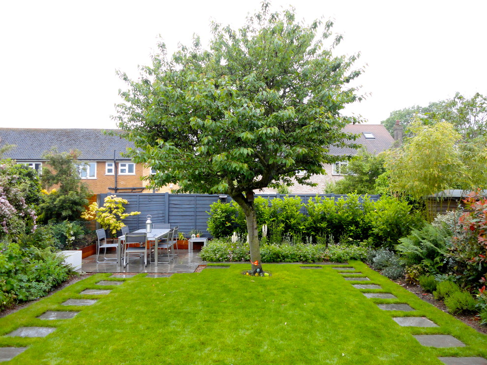 This is an example of a traditional back garden in London.