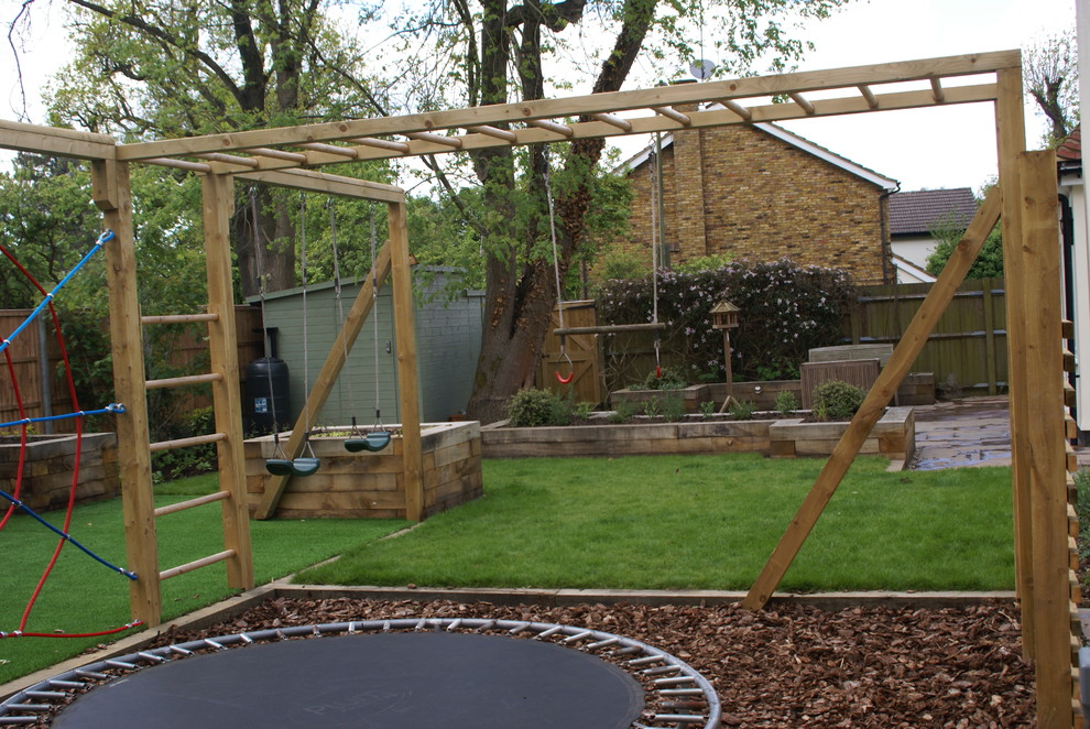 Design ideas for a medium sized rustic back partial sun garden in Cheshire.