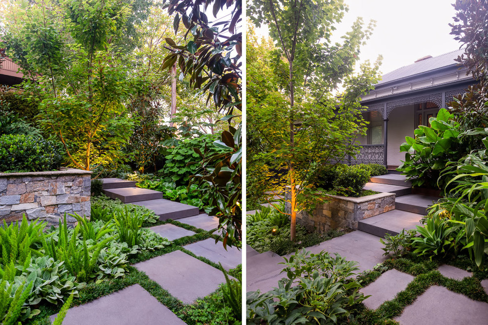 Photo of a mid-sized contemporary front yard garden path in Melbourne.