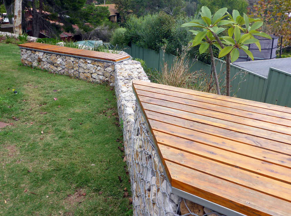 Gabion Bench Seats Modern Landscape Adelaide by Prospect