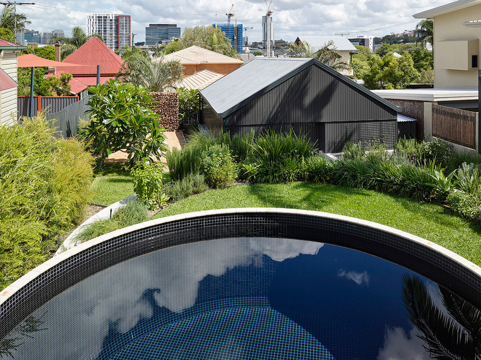 Inspiration for a medium sized contemporary back full sun garden for spring in Melbourne.