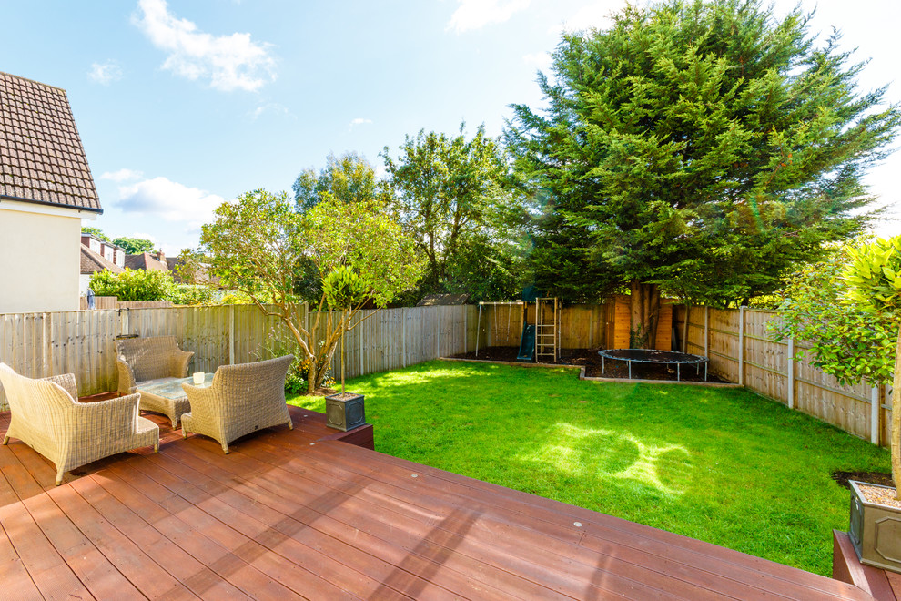 Photo of a contemporary landscaping in London with decking.