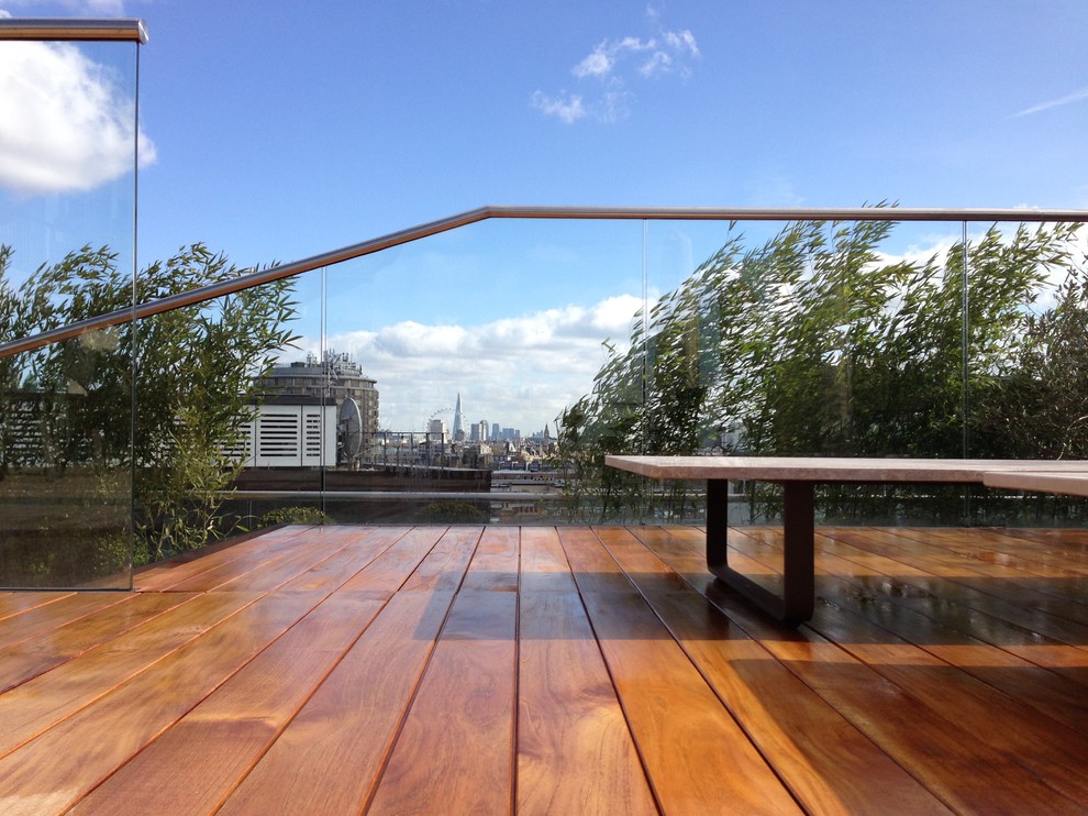 Idéer för funkis takterrasser i full sol, med trädäck