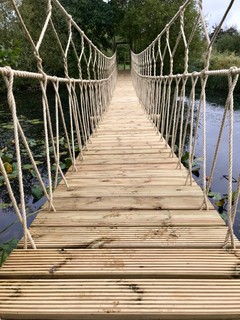Suspended Wooden Rope Bridge - Photos & Ideas