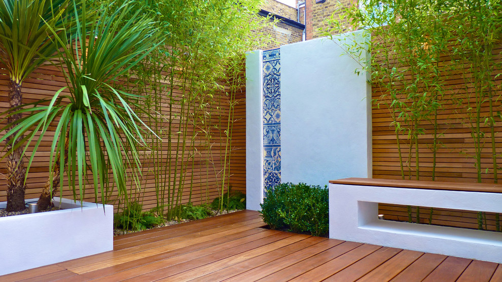 This is an example of a small contemporary garden in London.